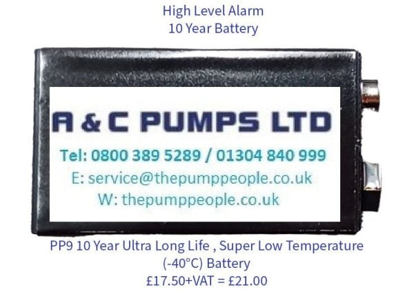 PP9 10 Year Battery - The Pump People (A & C Pumps Limited), CT3 3HS