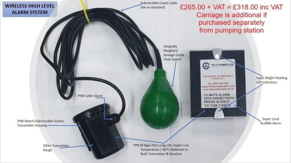 Wireless High Level Alarm System - The Pump People (A & C Pumps Limited), CT3 3HS